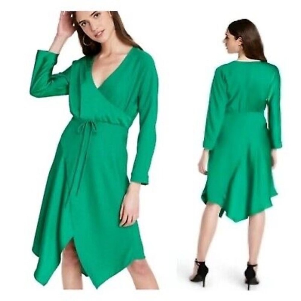 NWT Cushnie X Target Emerald Green Wrap Dress Size 4 - Picture 13 of 14